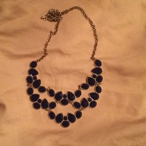 Blue and gold stone necklace